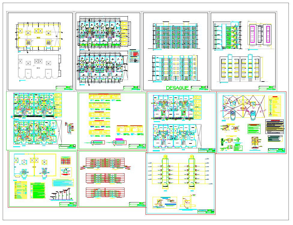 Apartment projects architecture drawing set in cad