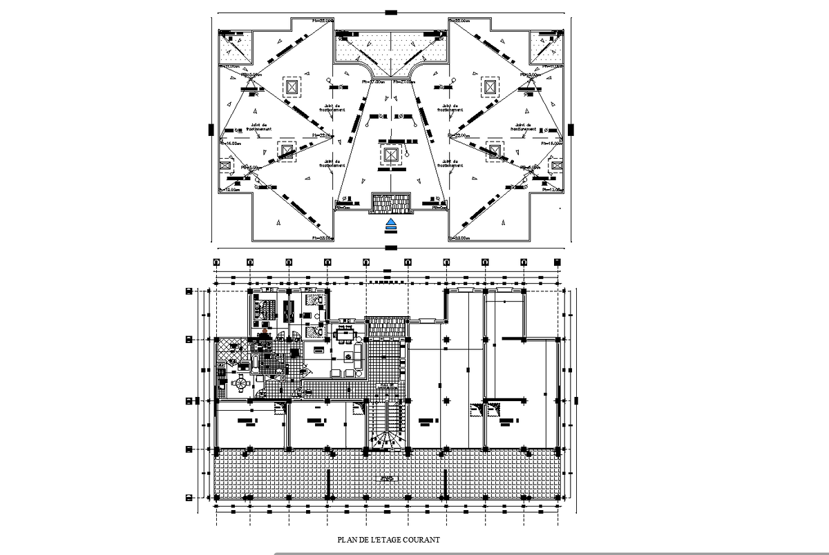 Apartment tower plan. detail dwg detail.,