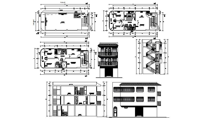 Apartment with elevations in dwg file