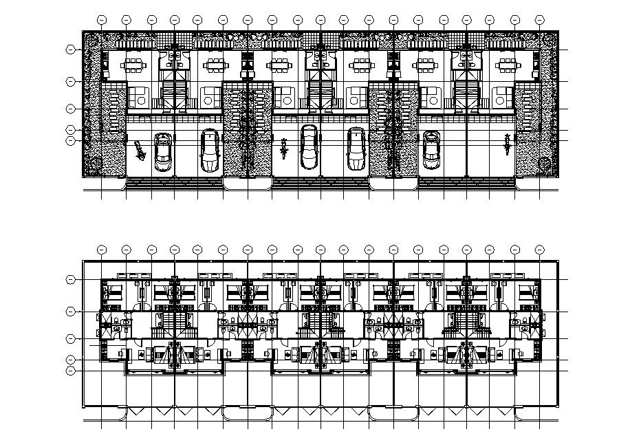 Apartment with furniture details in dwg file