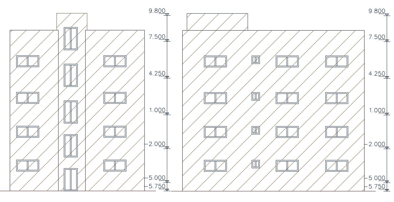 Apartment 4 Storey Building Design Design DWG File