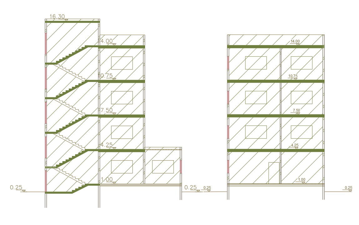 Apartment Building AutoCAD Section drawing