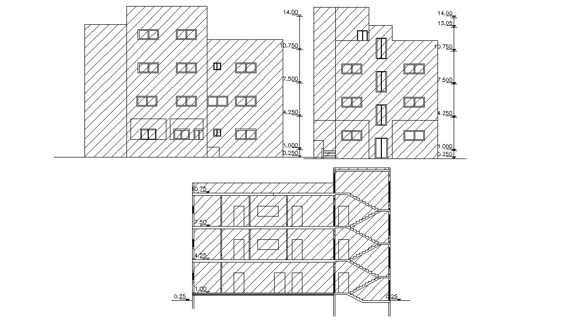 Apartment Building Design AutoCAD Drawing