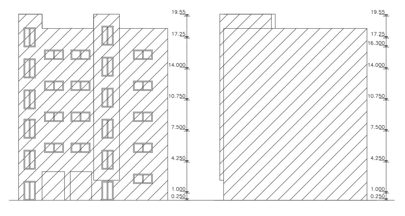 Apartment Building Front And Rear Elevation Design