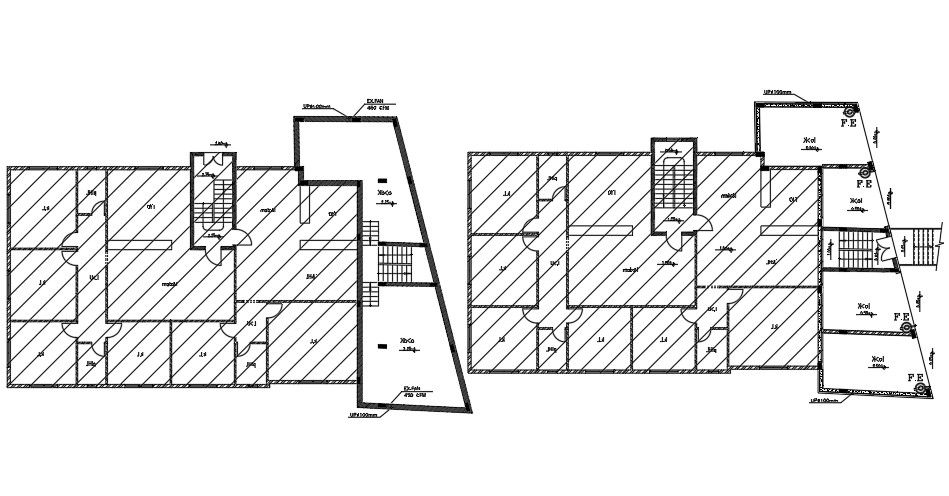 Apartment Building Layout With Shop Plan AutoCAD File