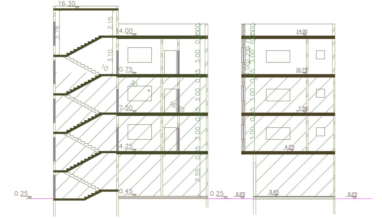 Apartment Building Section CAD drawing DWG File