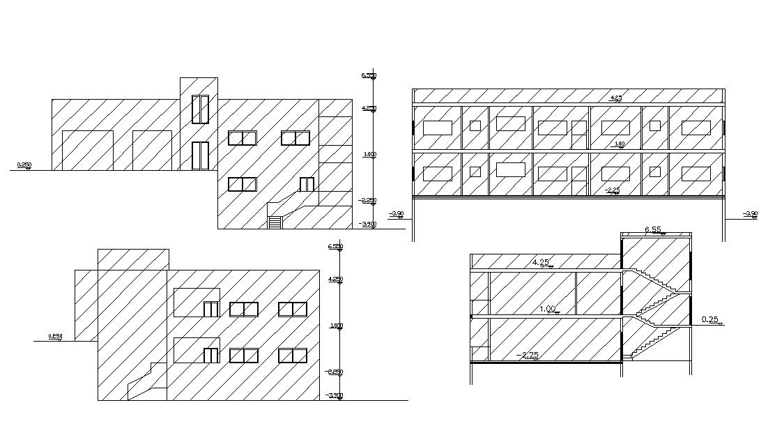 Apartment Design Section and Elevation CAD File