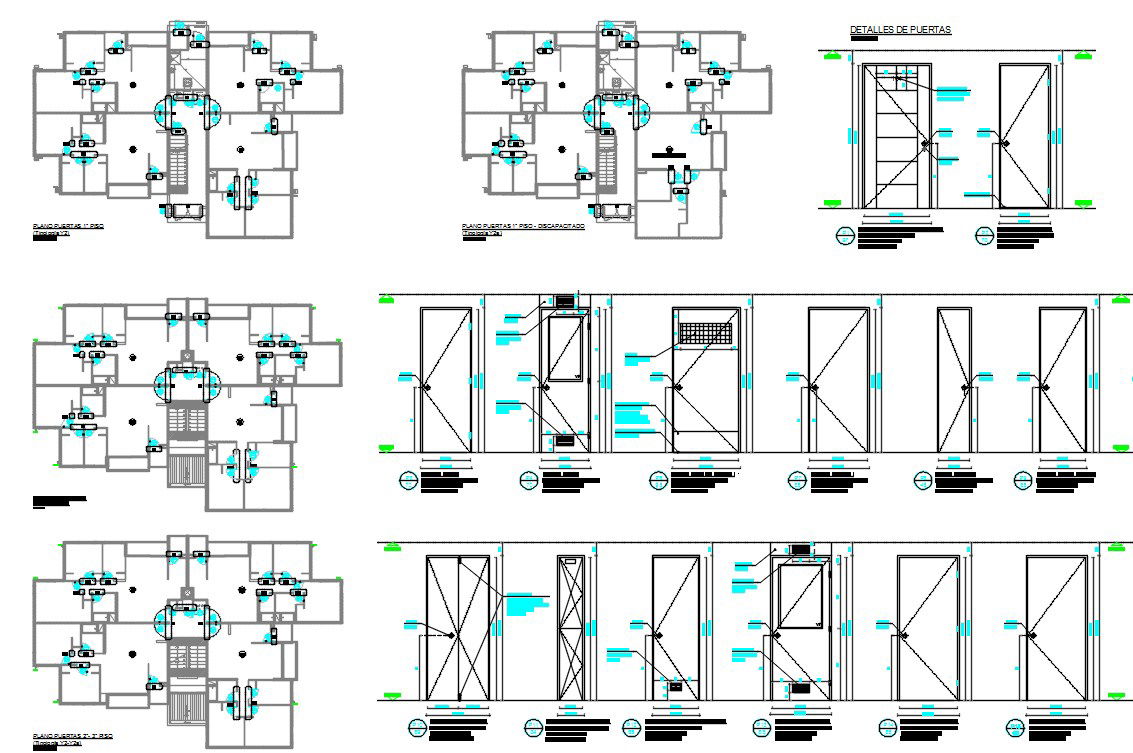 Apartment Floor Plan With Door Elevation Drawing AutoCAD File