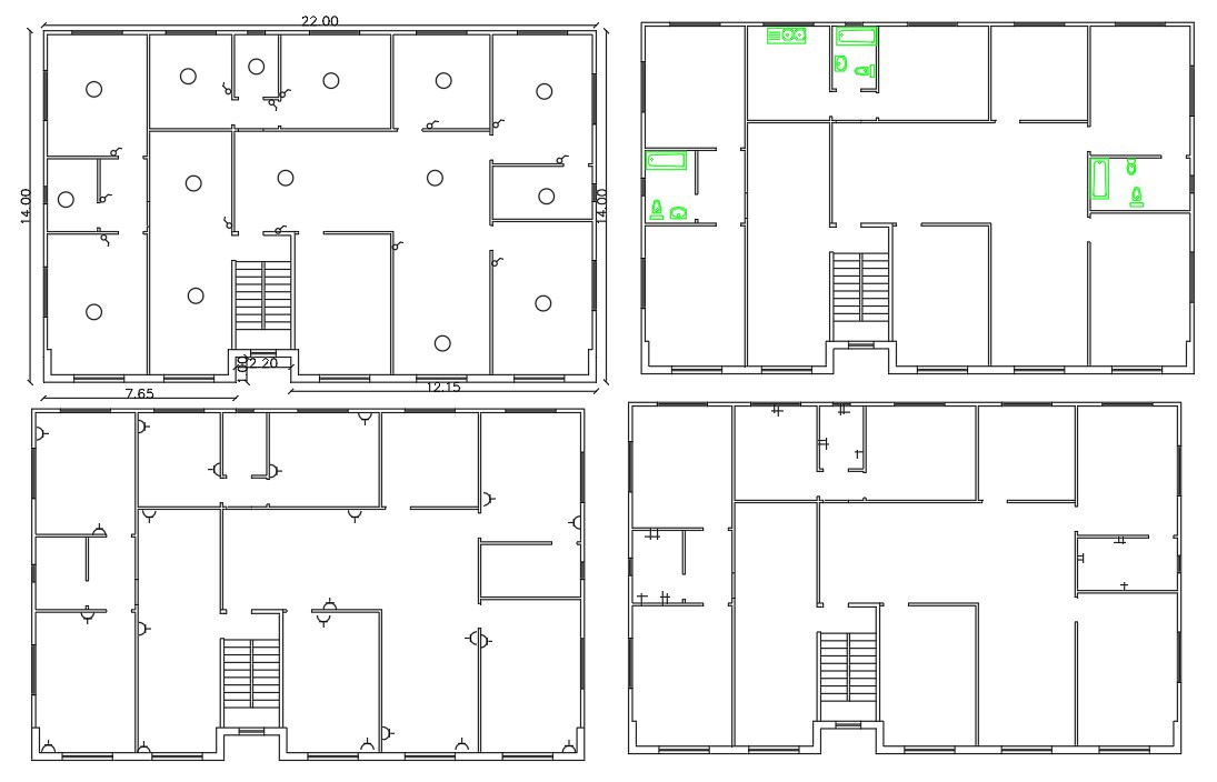 Apartment House Floor Plan With Electrical Layout Drawing