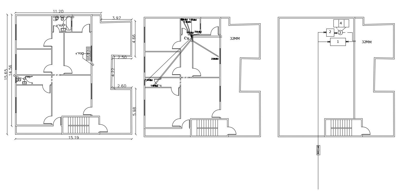 Apartment Plumbing Layout Plan With Sanitary Ware