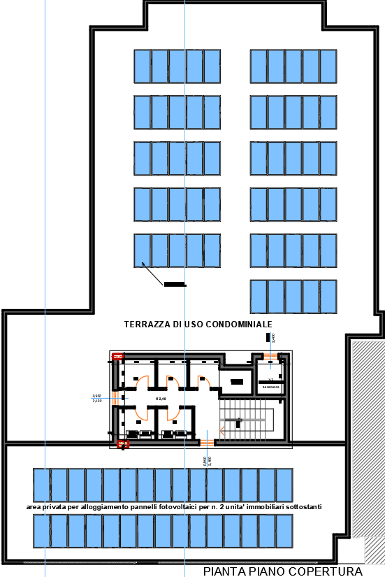 Apartment Roof Plan DWG with Solar Panel Layout Details
