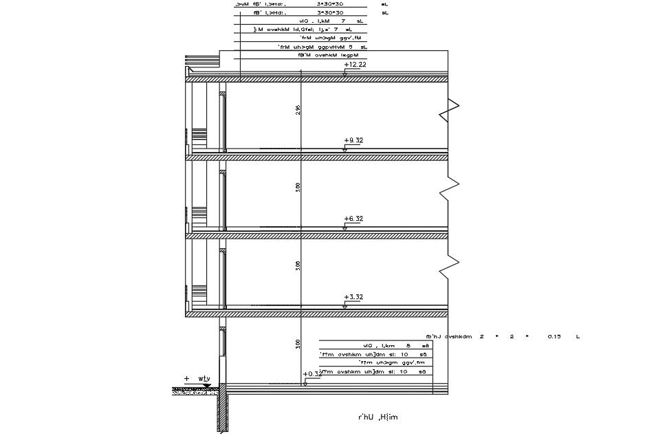 Apartment Side Section Drawing Free Download DWG File