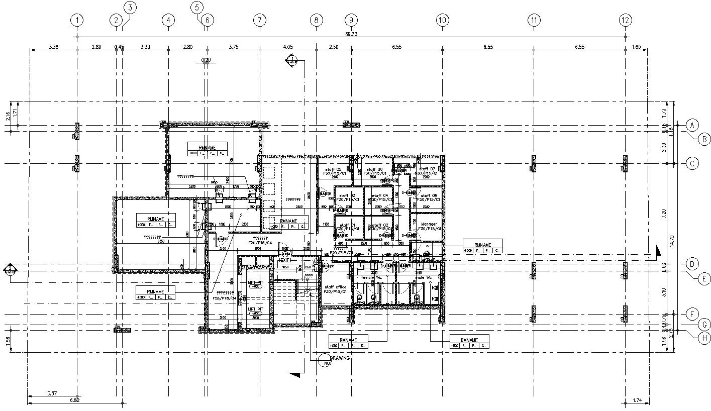 Apartment building cad blocks plan details in AutoCAD, dwg file.