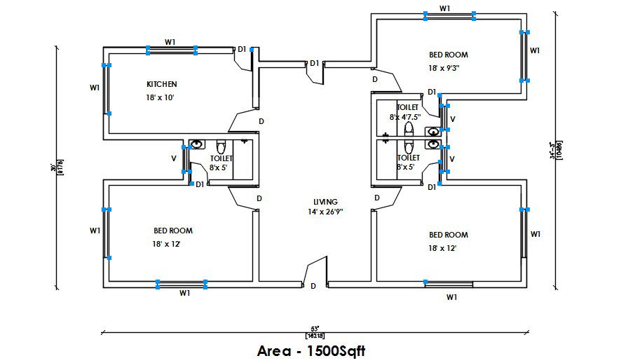 Apartment conceptional drawing. Download autocad drawing file.