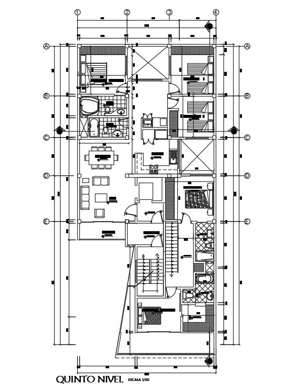 Apartment floor plan drawing derived in this file | Download 2d AutoCAD drawing file.