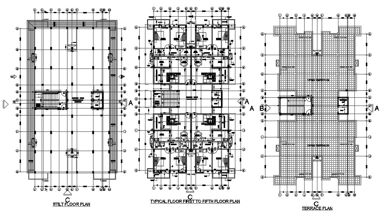 Apartment floor plan is given in this cad file. Download this 2d cad file now.