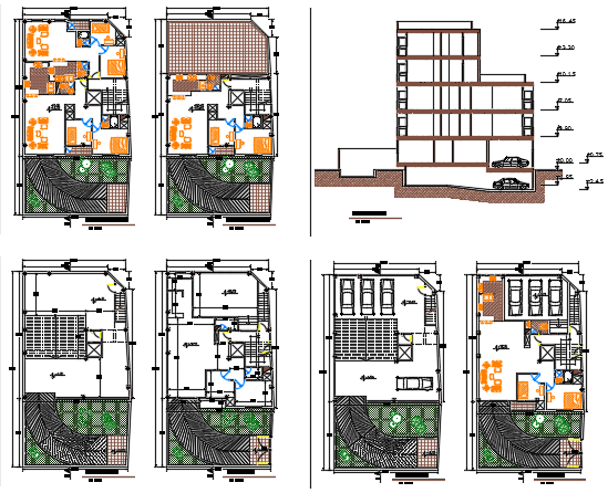 Apartments 6Unit Dwg file