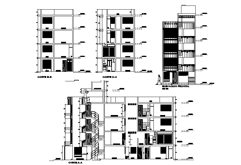 Apartment section drawing provided in this AutoCAD file. Download this 2d AutoCAD drawing file.