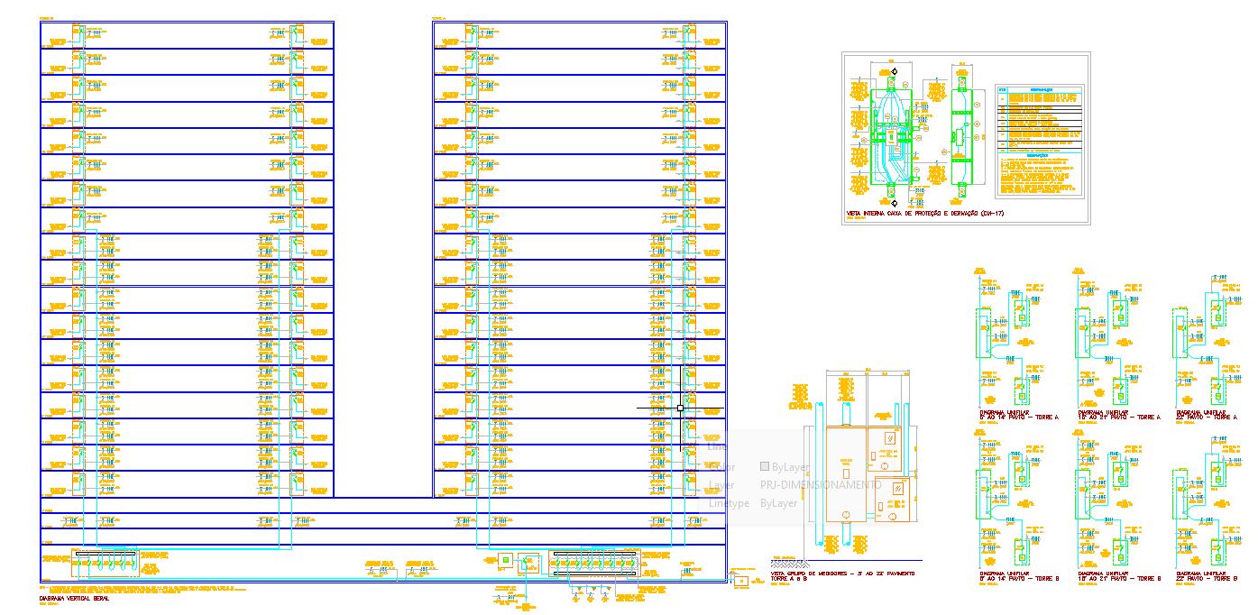 Vertical Electrical Riser Layout AutoCAD File for Apartments