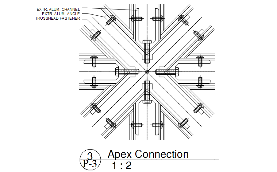 Apex connection in detail AutoCAD drawing, dwg file, CAD file