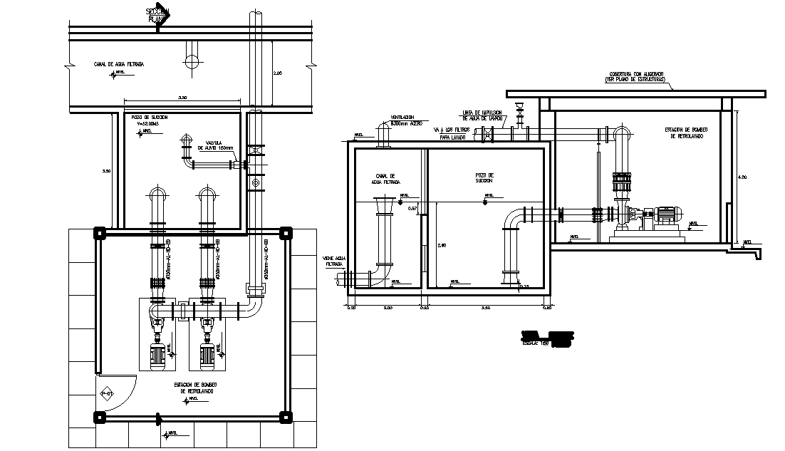 A plan of filter is given in this Autocad drawing file.Download now.