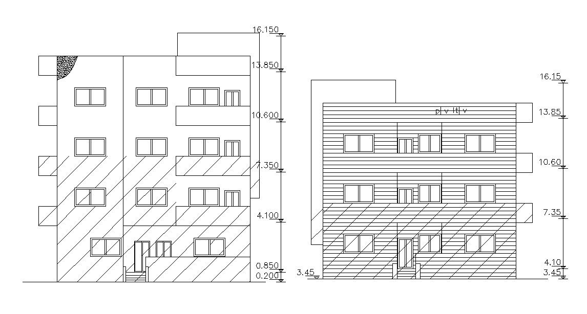 Appartment Elevation Layout AutoCAD File