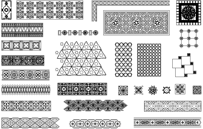 Arabic Decorative Patterns Design In DWG File