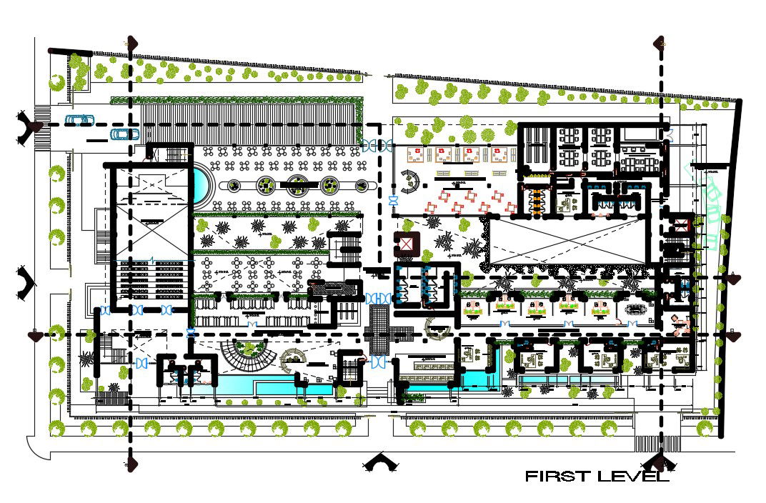 Arcade Building First Floor Plan Drawing Download DWG File