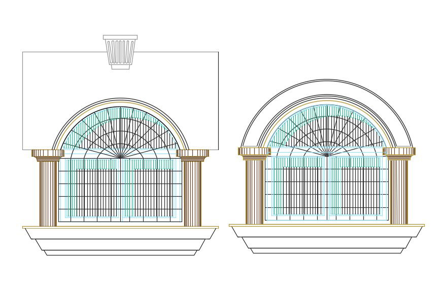 Arch Window Elevation Design Free Download AutoCAD File