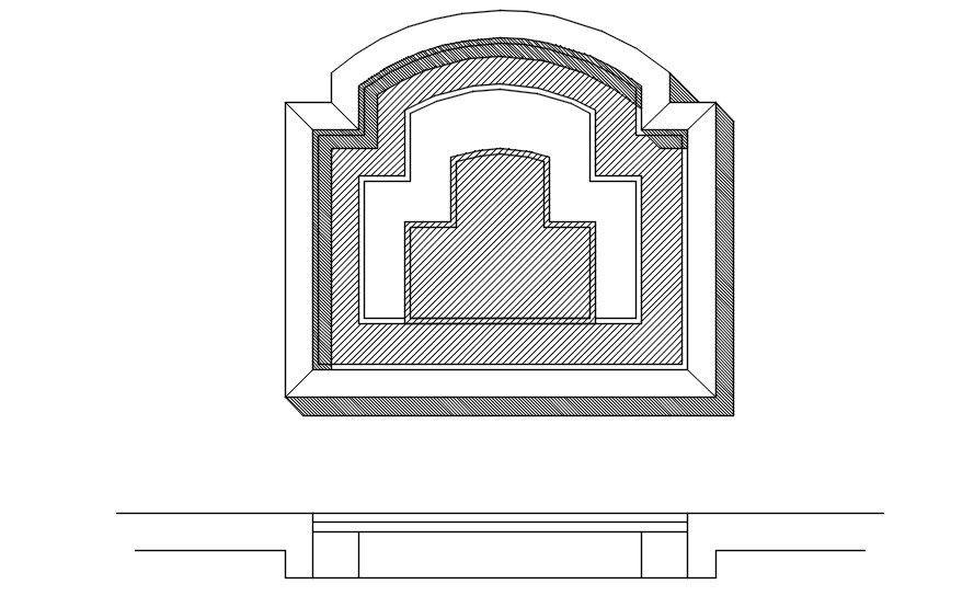 Arch design window in detail AutoCAD drawing, dwg file, CAD file