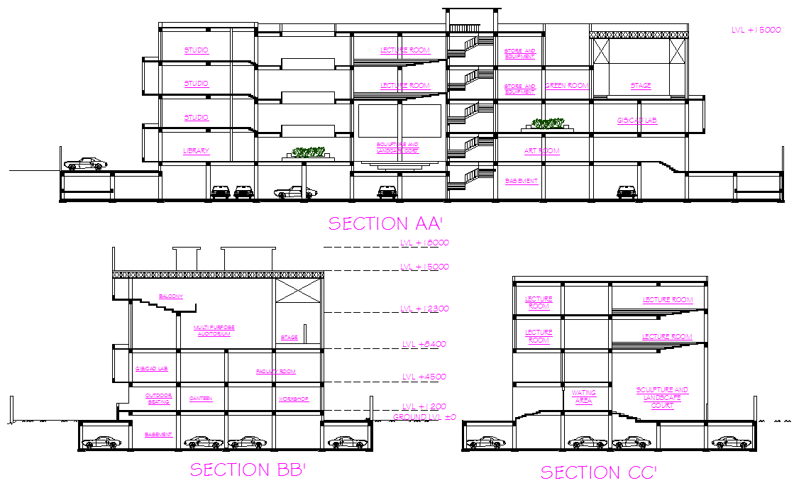 Architect College Section detail dwg file
