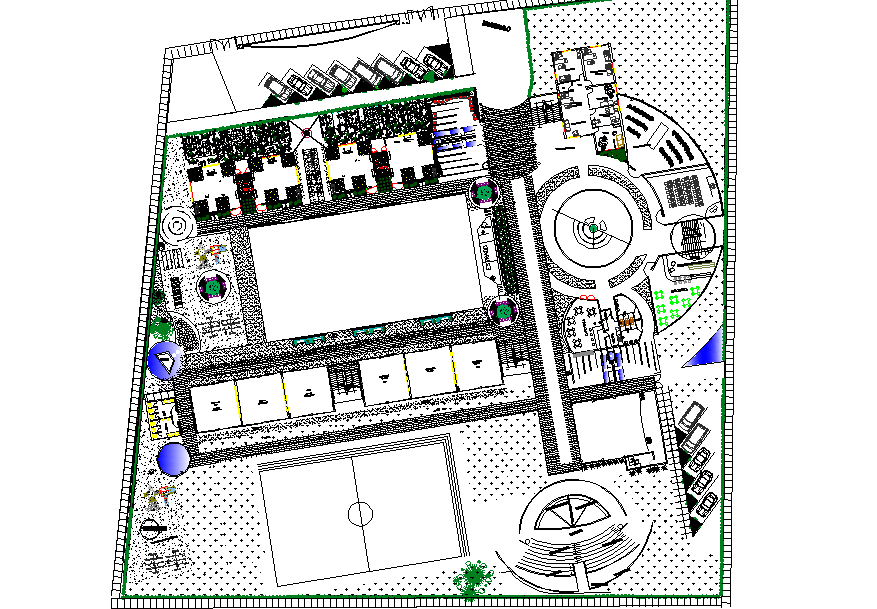 Architect design college layout plan detail dwg file