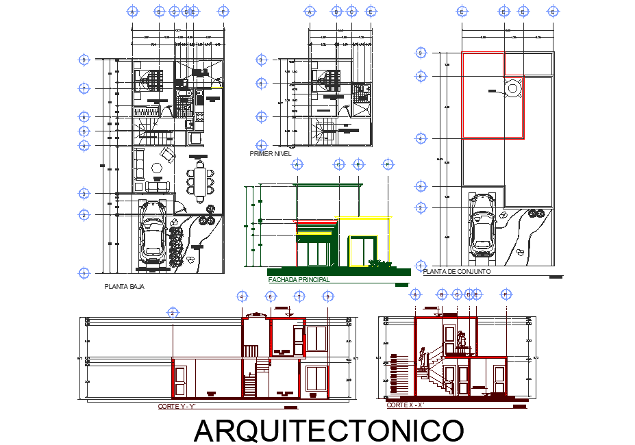 Architect home plan autocad file
