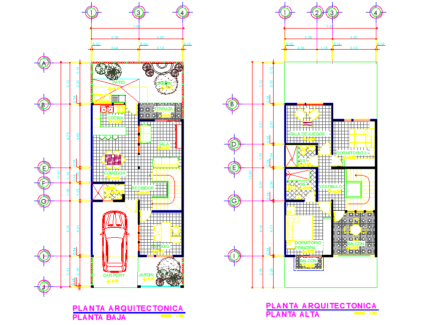 Architect house plan detail dwg file