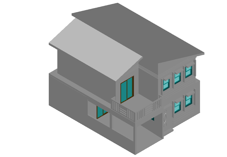 Architectural 3d elevation plan of a house