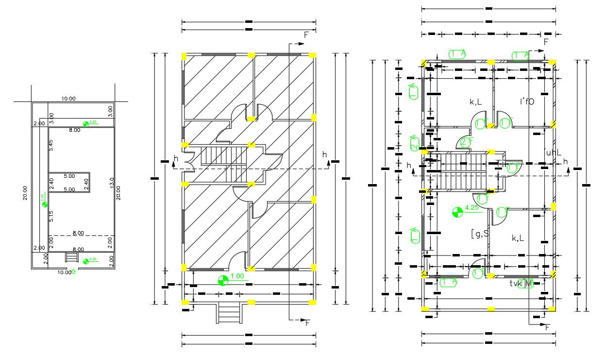 Architectural Apartment Building Design With Dimension DWG File