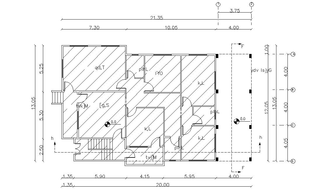 Architectural Apartment Building Floor Plan With Dimension
