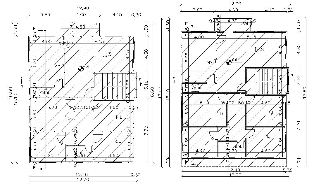 Architectural Building Residential Floor Plan With Dimension