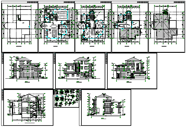 Architectural Bungalow design drawing