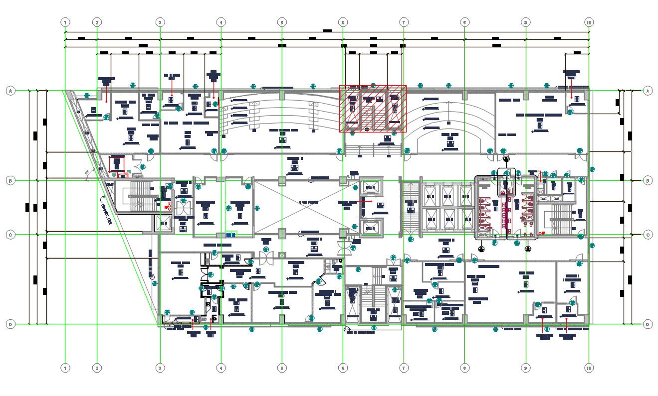 Architectural Factory Office Plan DWG File