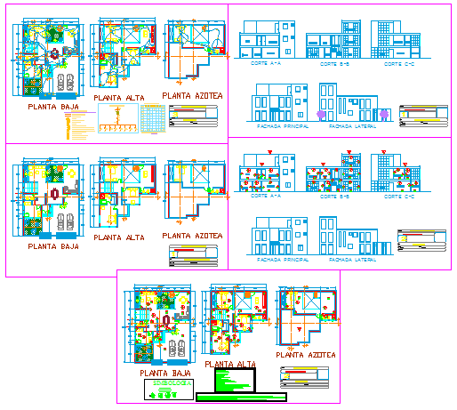 Architectural Housing design drawing 
