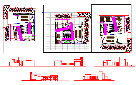Architectural Modern church design drawing