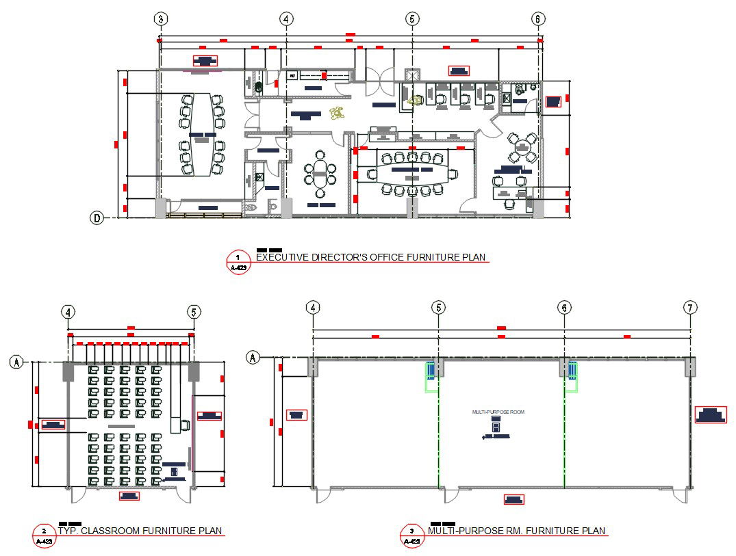 Architectural Office Furniture Floor Plan DWG File