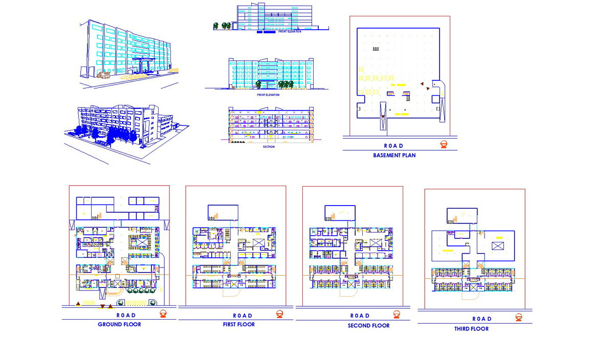 Multistory Building Plan In DWG File