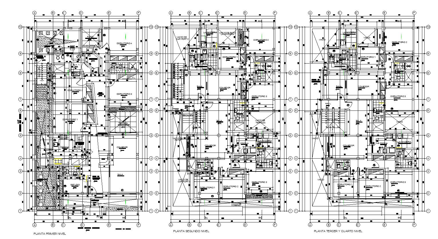 Residential Building Plans In DWG File