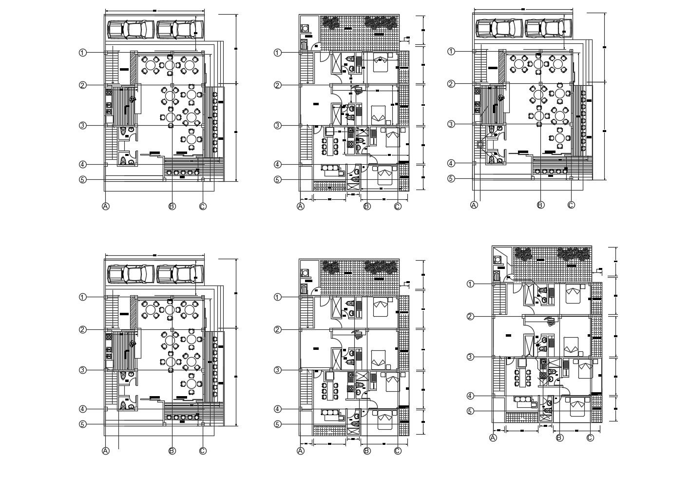 Complete Hotel Building Plan Layout with Measurements in DWG File