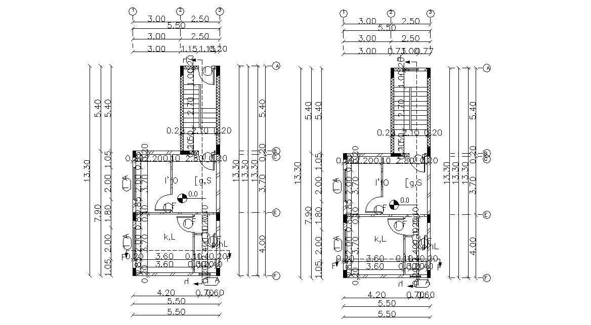 Architectural Small House Design With Dimension AutoCAD