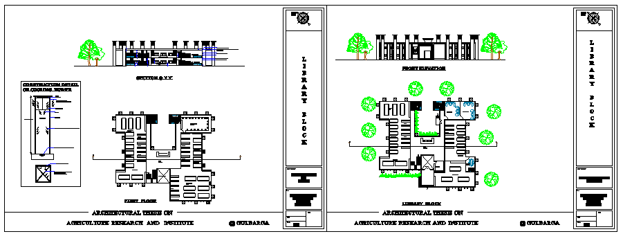 Architectural based library design drawing