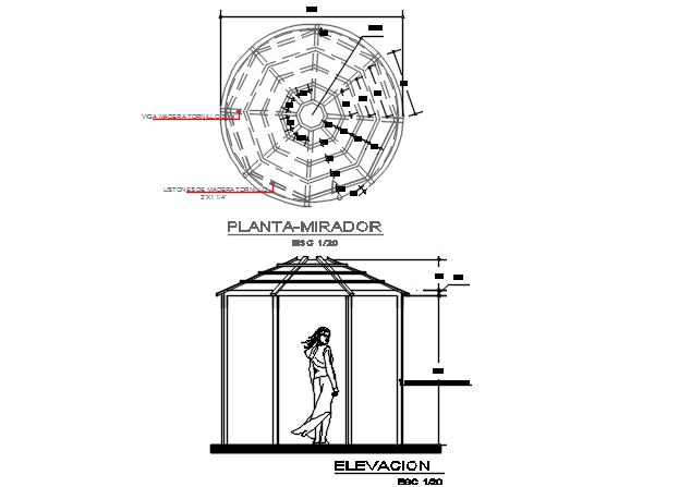 Chatri Plan DWG with Seating Capacity for 5 to 6 Persons