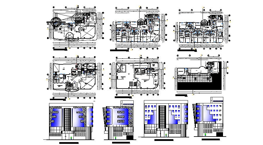Architectural design of Hotel building 15.50mtr x 25mtr in AutoCAD
